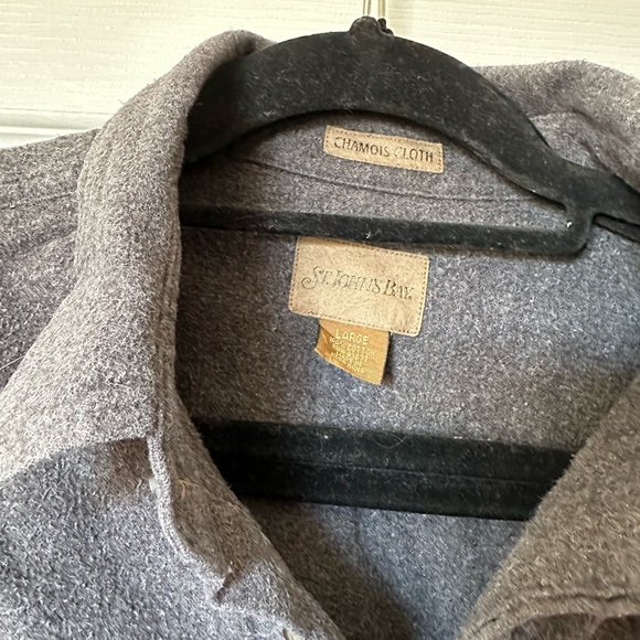 Vintage St. John's Bay - Men’s Size L - Gray Chamois Button Down Shirt - Picture 4 of 6